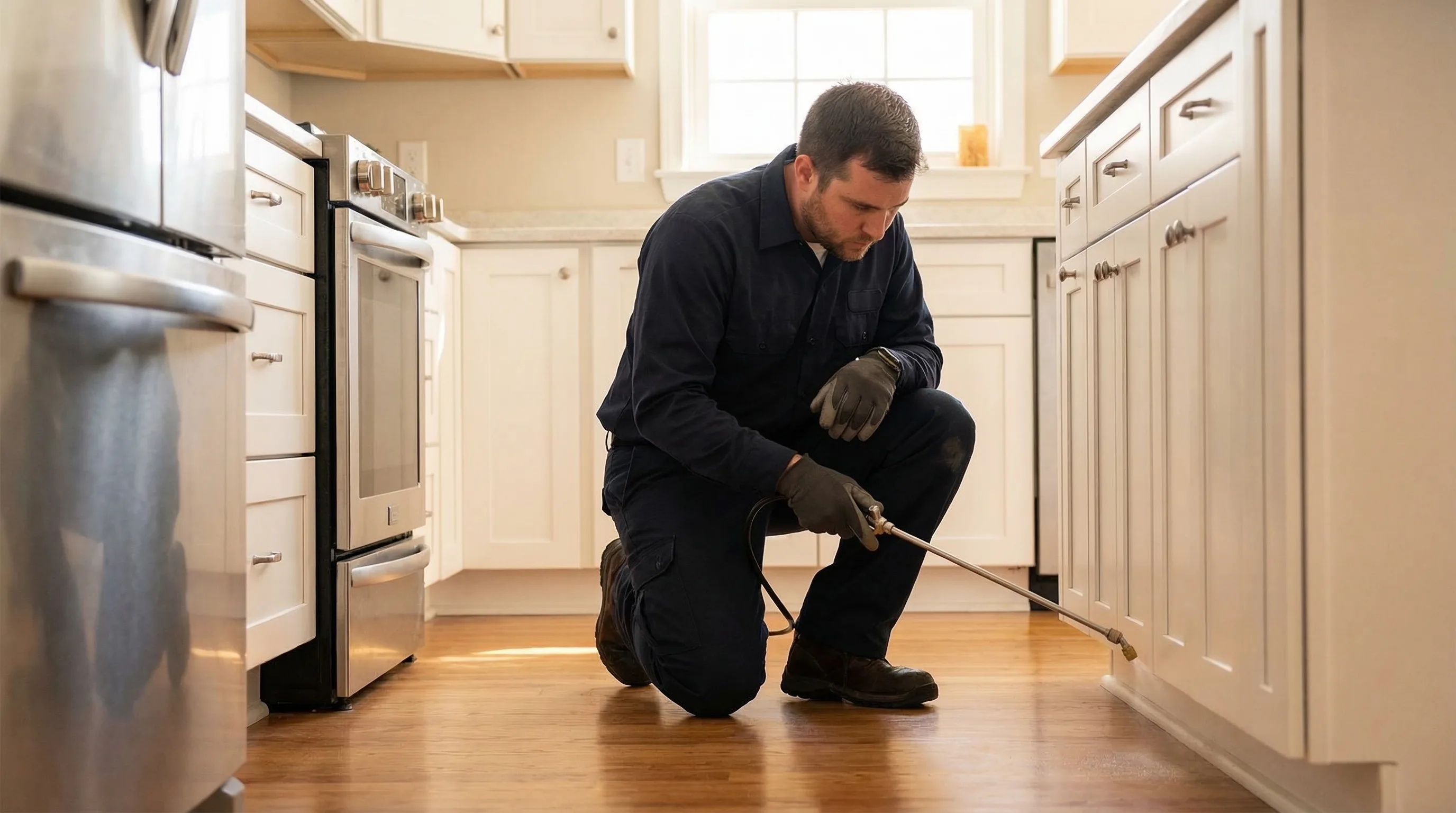 ProForce pest control technician treating home
